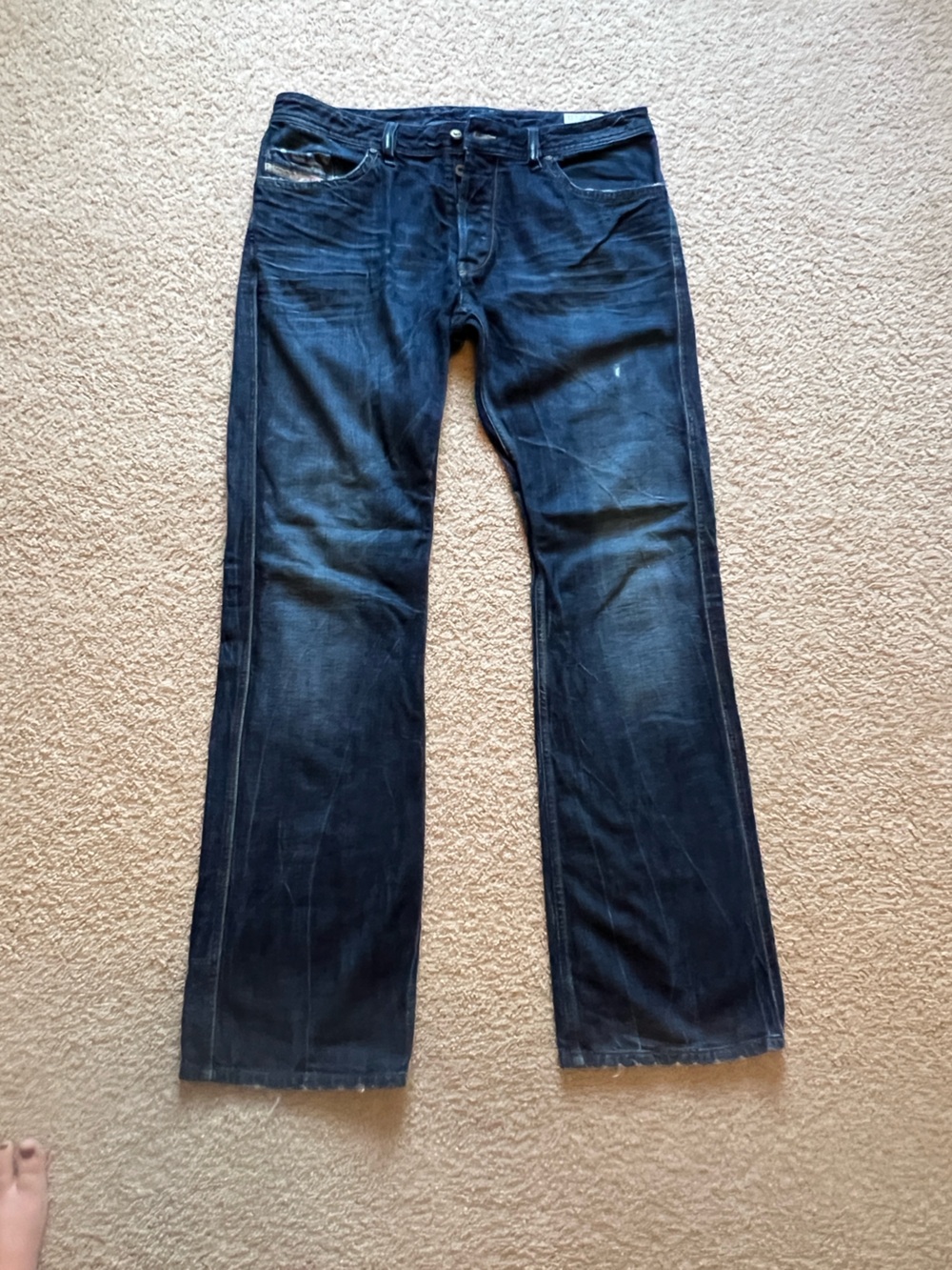 Men's Dark Blue Straight-Leg Jeans